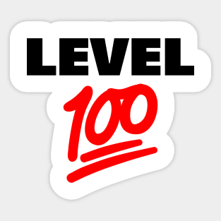 Keep It Level 100 Emoji (black and red) Sticker